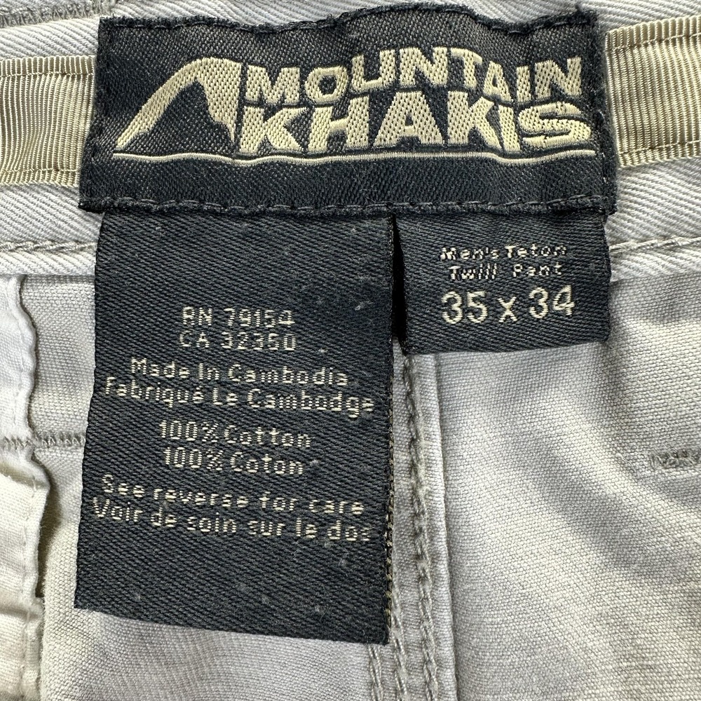 Mountain Khakis Pants Mens 35x34 Beige Teton Twill Cotton Casual Outdoor Hiking - Picture 11 of 12